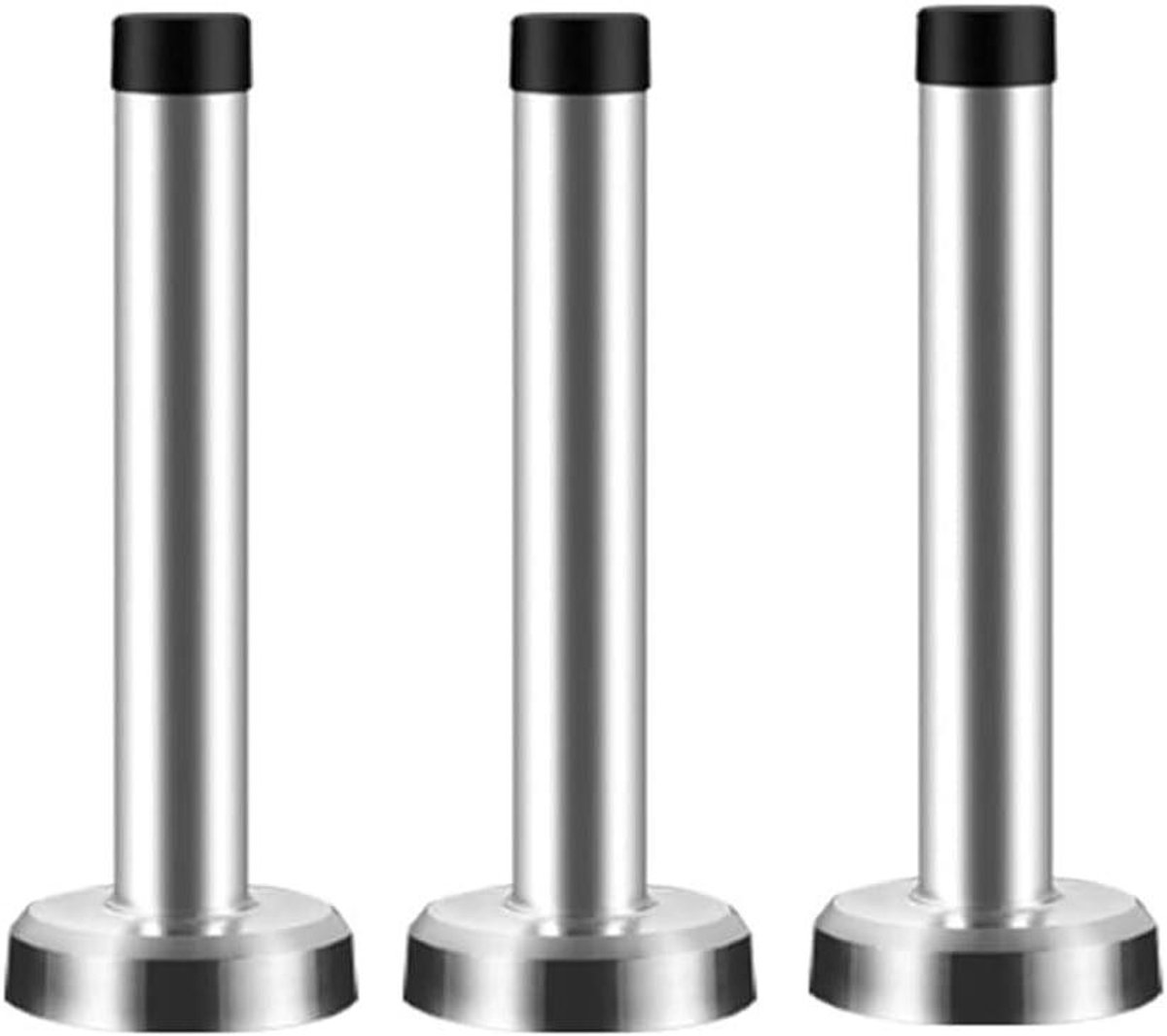 Deurstopper - Deurvastzetter - Deur Openhouden - Roestvrij Staal - 90mm - Geborsteld Nikkel