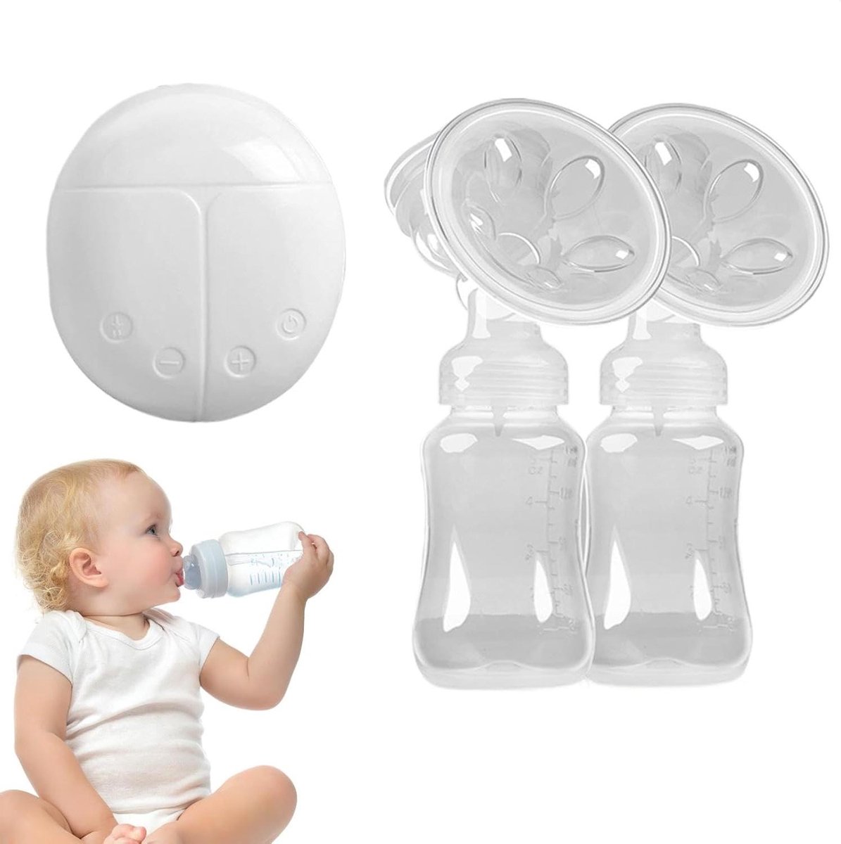 Elektrische borstkolf - Dubbele kolf - Comfortabel kolven - Handsfree ontwerp - 300 ml - Wit