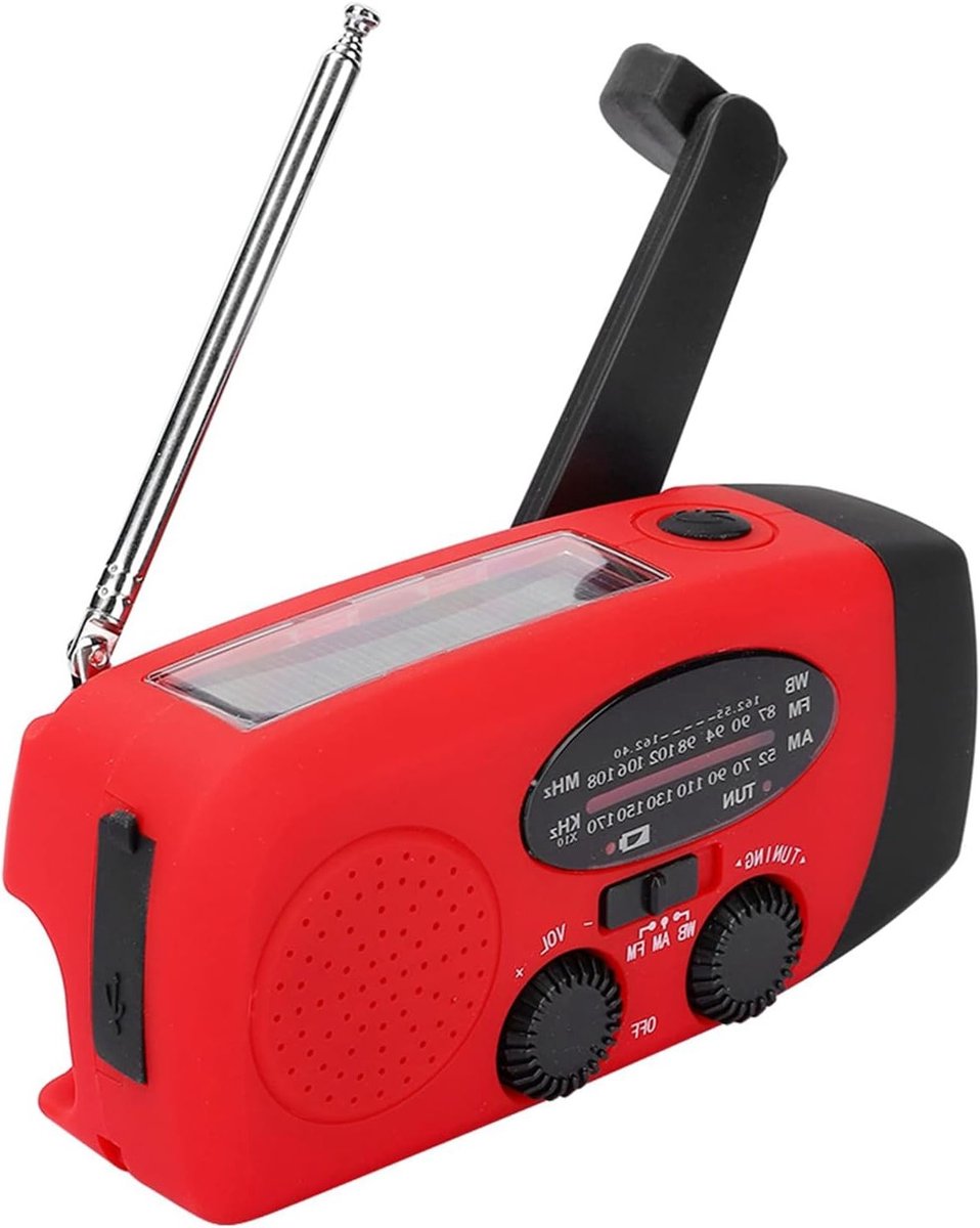 Opwindbare radio – Noodradio – Dynamo radio – Handcrank radio – Camping – Outdoor – Noodsituaties – Reizen – Survival
