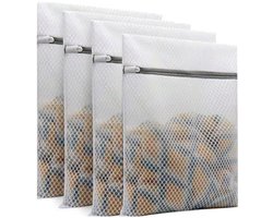 Waszakken - Waszakjes met Rits - Wasnetten - Waszak - Waszakje Lingerie - Laundry Bag - 4 Premium Honingraat Delicates Waszakken - met Rits Reisopslag Organisatietassen Kledingwaszakken - voor ondergoed Lingerie Klein -30x40cm