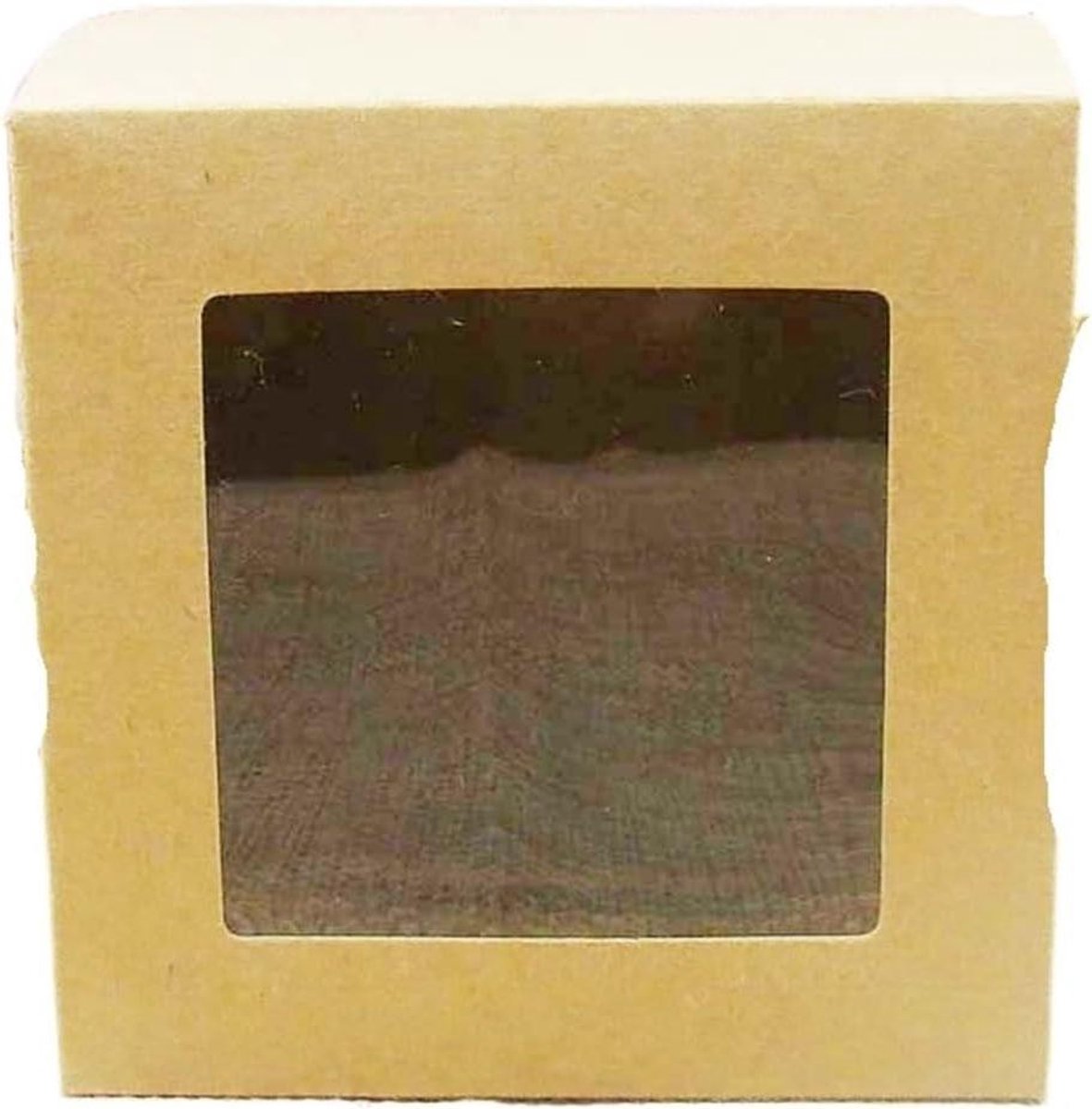 Taartdozen - Verpakking Doos - Taarten Presenteren - Met Transparant Venster - 7x7x7cm - Bruin