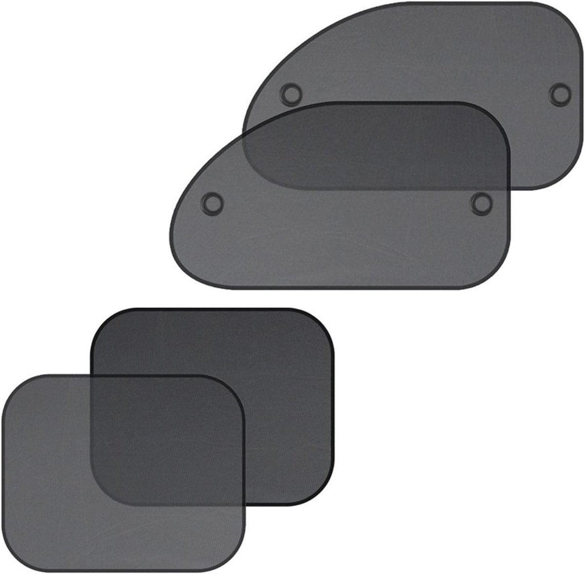 Autoruit Zonnescherm - Auto Gordijn - Auto Koel Houden - UV Bescherming - 4 stuks - Zwart