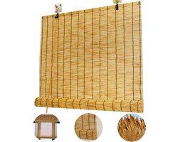 Bamboe jaloezieën - Rieten rolgordijnen - Zonlicht filteren - Natuurlijk materiaal - 80x110cm - Natuurlijk