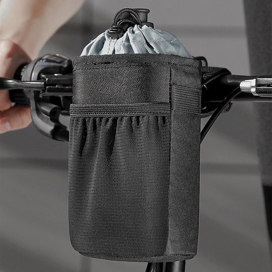 Fiets flessenhouder - Drinkfles houder - Hydratatie onderweg - Verstelbare riem - 16.5 x 9 x 9 cm - Zwart — afbeelding 3