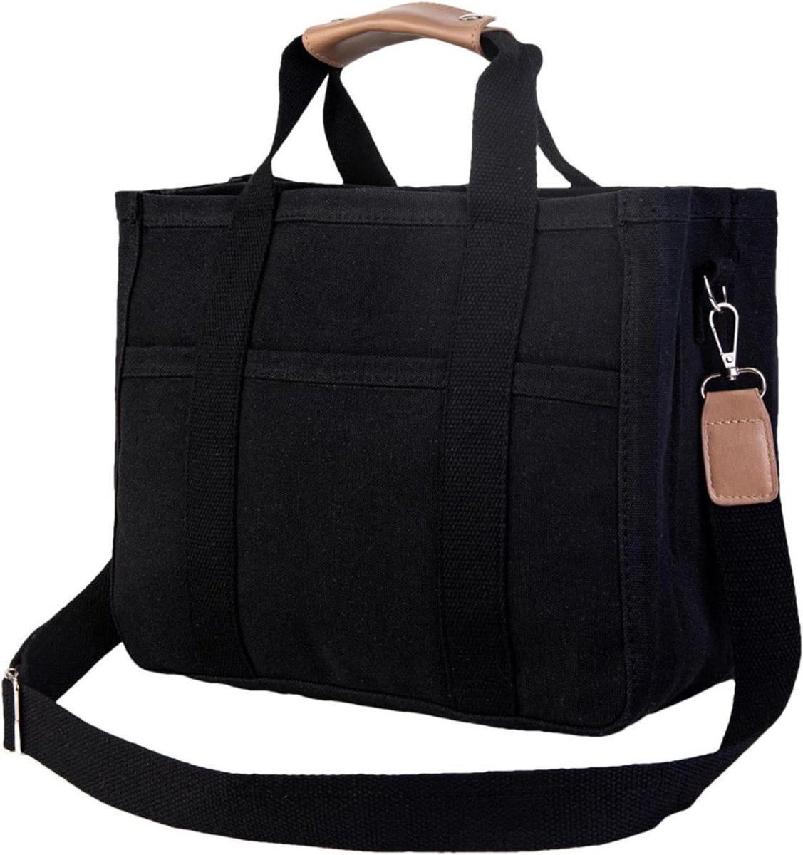 Mama Boodschappentas - Canvas Tote - Baby Essentials - Meerdere Vakken - 34 x 25 cm - Wit Zwart