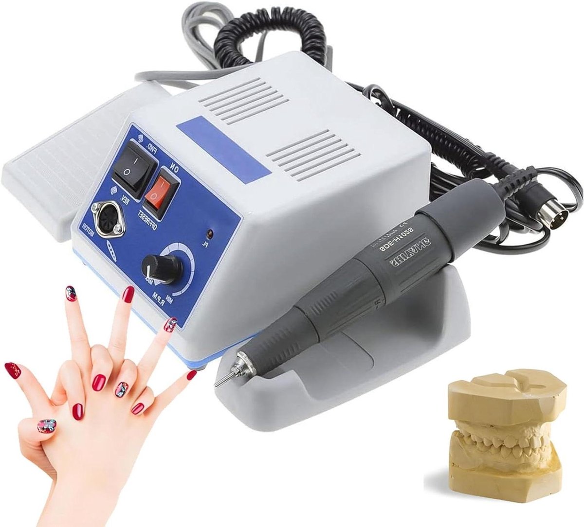 Micromotor Polijstmachine - Slijpmachine Handstuk - Precisie Werk - 35.000 RPM Snelheid - 2.35 mm Boor - Zwart