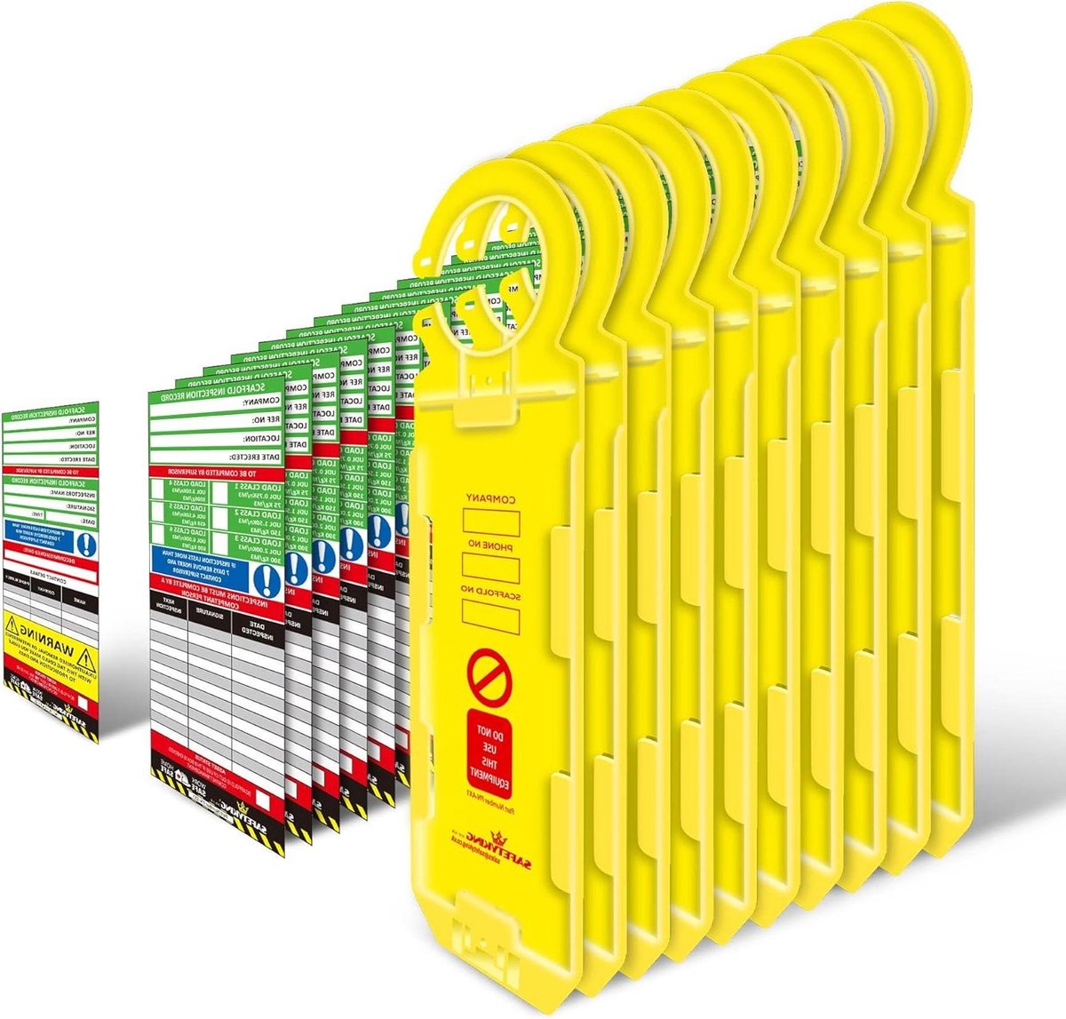 Ladderinspectie Labels - Veiligheidslabels Ladder - Veiligheid Controleren - Compleet Inclusief Inzetstukken - 10 Stuks - Geel
