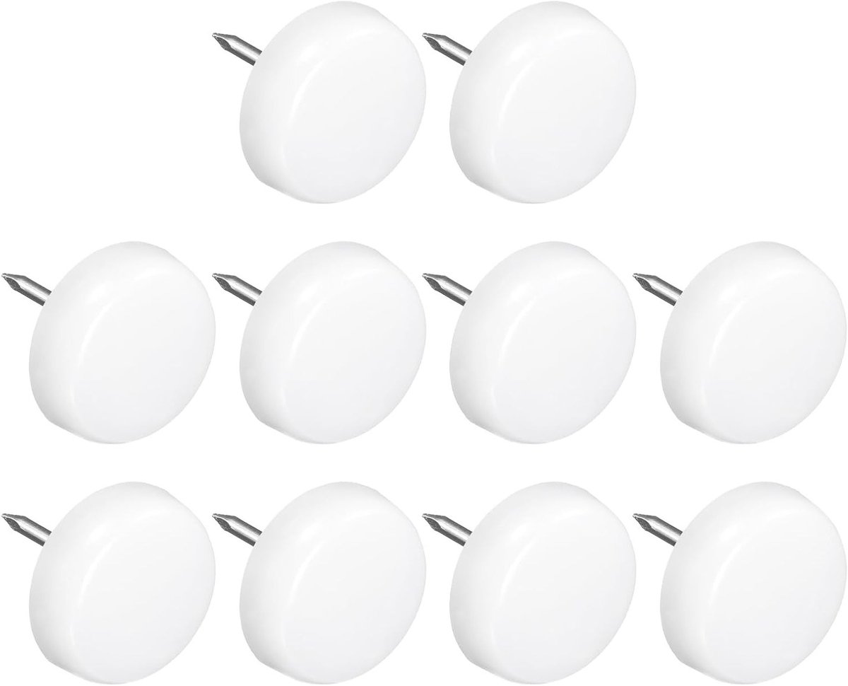 Ronde Plastic Meubelpoten Beschermers (18mm) - 50 Stuks Voor Stoelen en Banken, Witte Sliders voor Vloerbescherming