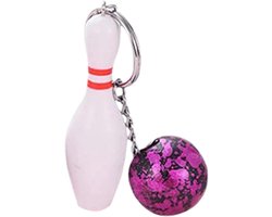 Bowling Sleutelhanger - Tashanger Sport - Dagelijks Gebruik - Duurzaam PVC Materiaal - 7.5 cm Lengte - Multicolor