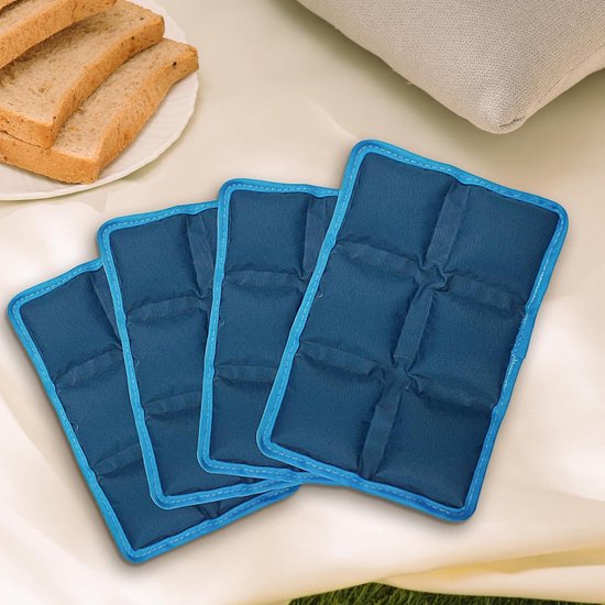 Koelpaketten Lunchtrommel - Herbruikbare Vrieselementen - Vers Houden Voedsel - Lekvrije Constructie - 4 Stuks - Blauw — afbeelding 3