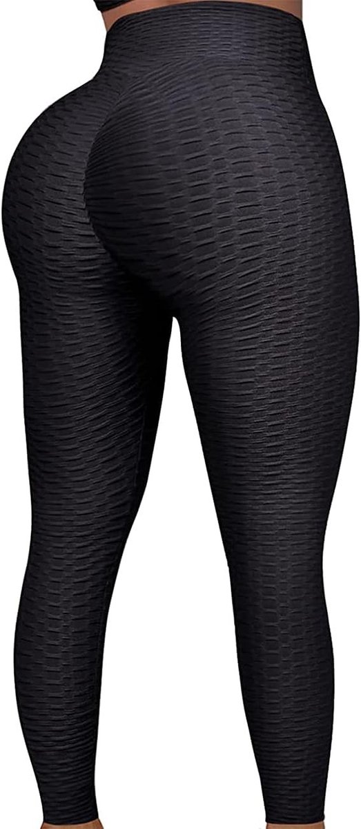 Sexy Elastische Yoga Pants voor Vrouwen - Zwarte Set, Ideaal voor Fitness en Comfort, Maat X-Large
