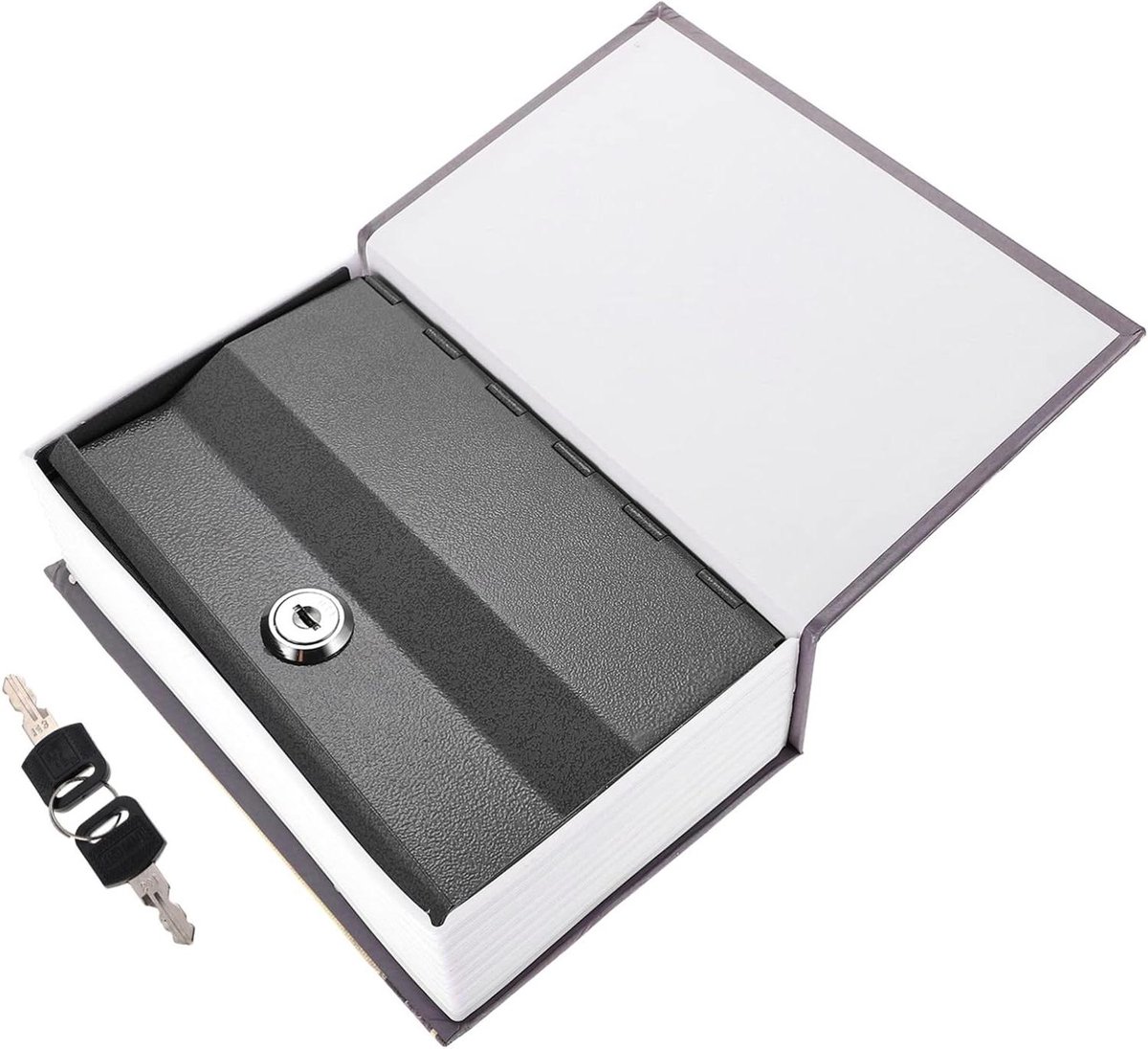 Opbergdoos Boek - Geldkluisje Sleutel - Waardevolle spullen bewaren - Verborgen in zicht - 5.5x12x5.5 cm - Zoals getoond