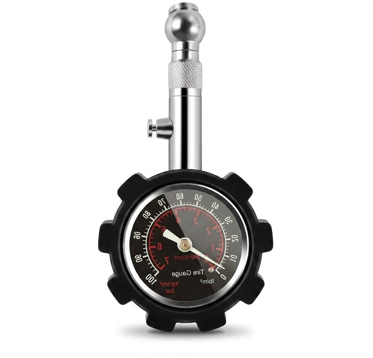 Bandenspanningsmeter - Bandenmeter - Veilig Rijden - Mechanische Manometer - Compact Formaat - Zilver