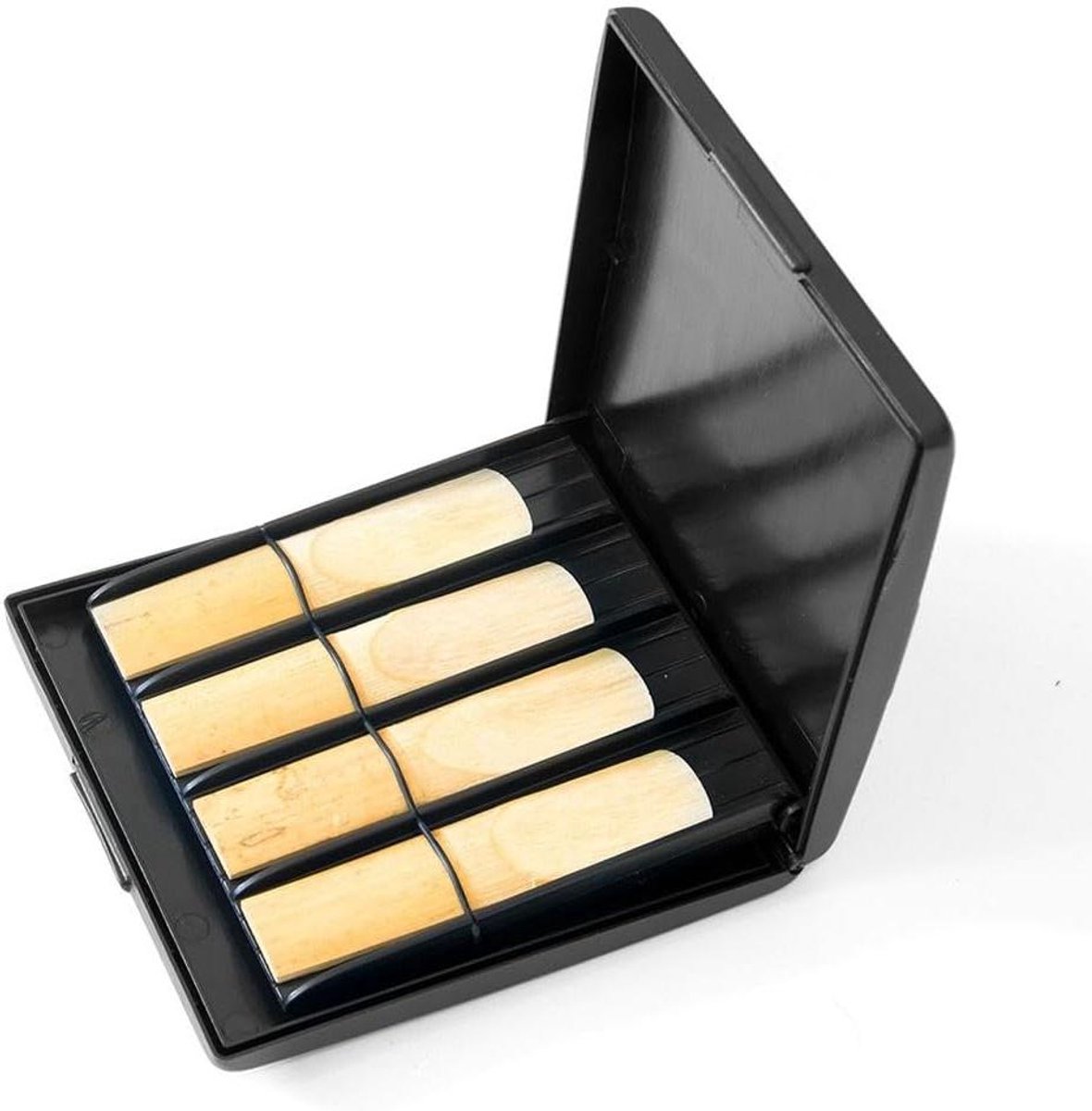 Rethouder Saxofoon - Riet Case - Muziek Opslag - Waterdicht 8 compartimenten - 12 x 9 cm - Zwart