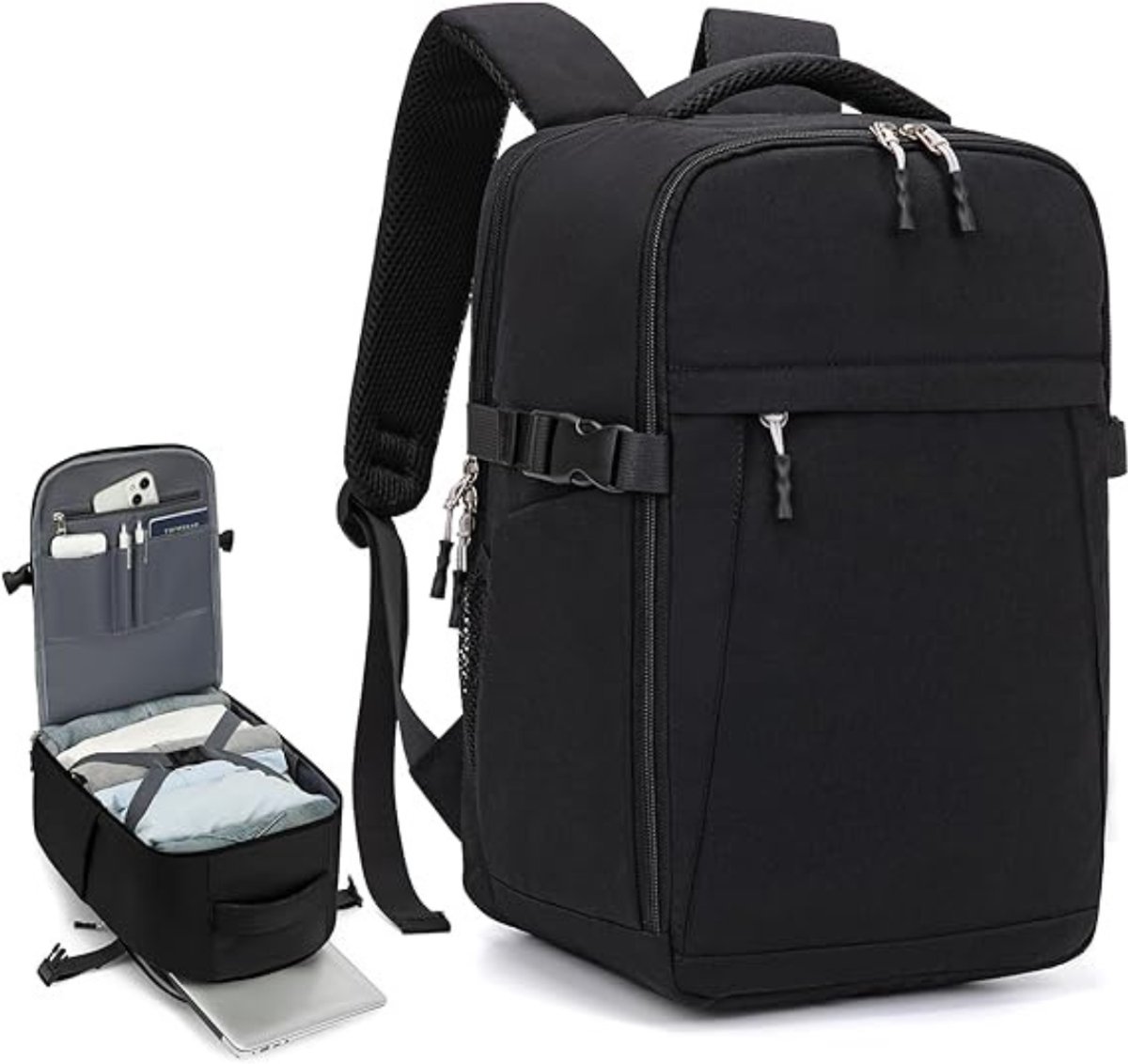 ZMR® Reistas 40x30x20 - Reistas - Handbagage - Zwart - 40cm x 30cm x 20cm