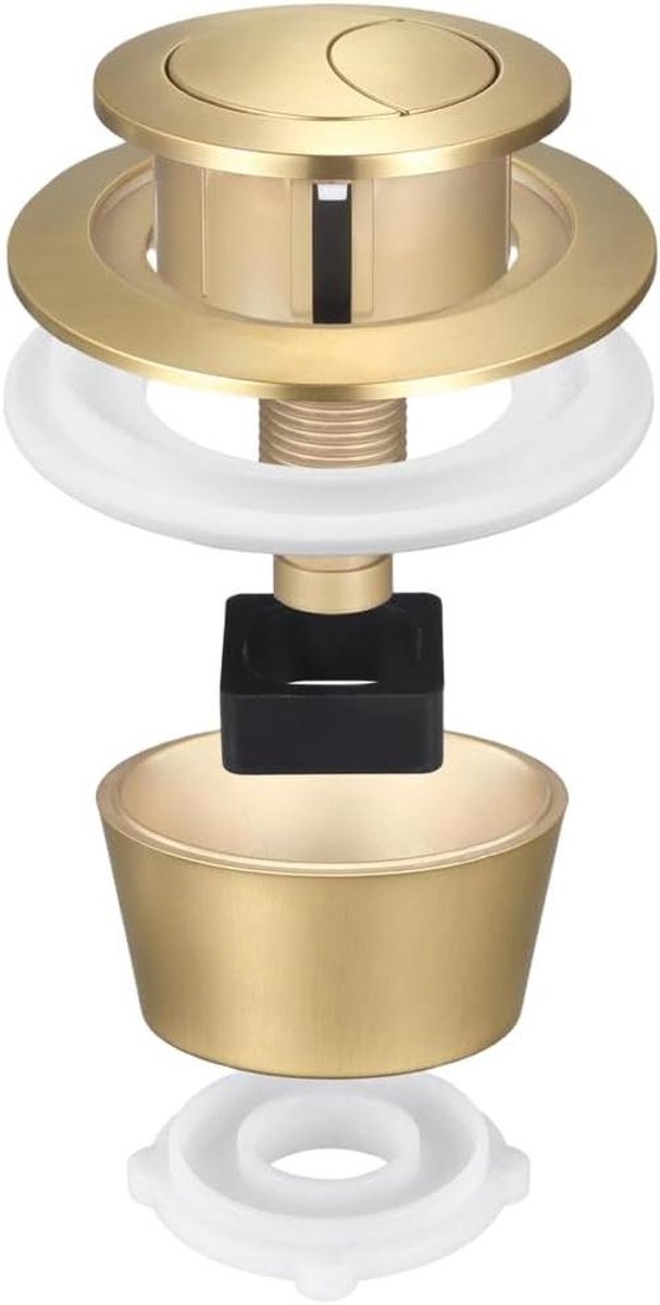 Spoelknop Toilet - Spoelventiel Onderdeel - Water Besparen - Dubbel Spoelsysteem - Verstelbaar - Goud