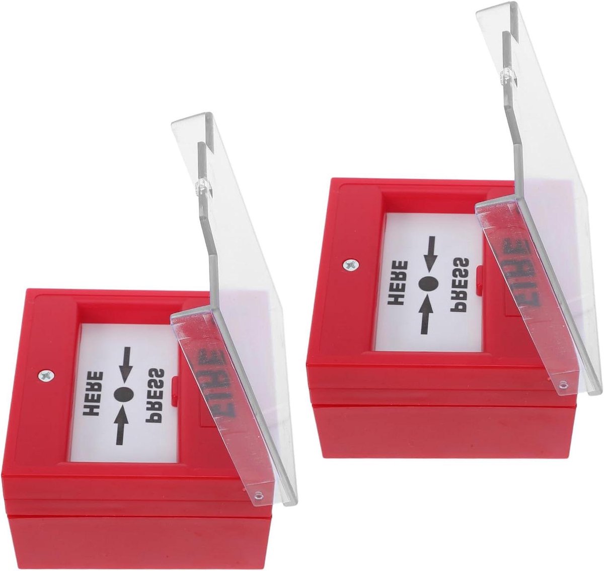 Alarm Drukknop - Noodknop Systeem - Snelle Activering - Met Beschermkap - 2 Sets - Rood