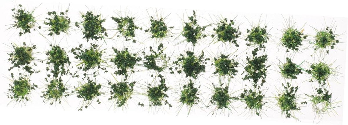 Gras Tuft Vel - Miniatuur Gras - Landschap Decoratie - Realistisch Vormgegeven - 30 Stuks - Groen