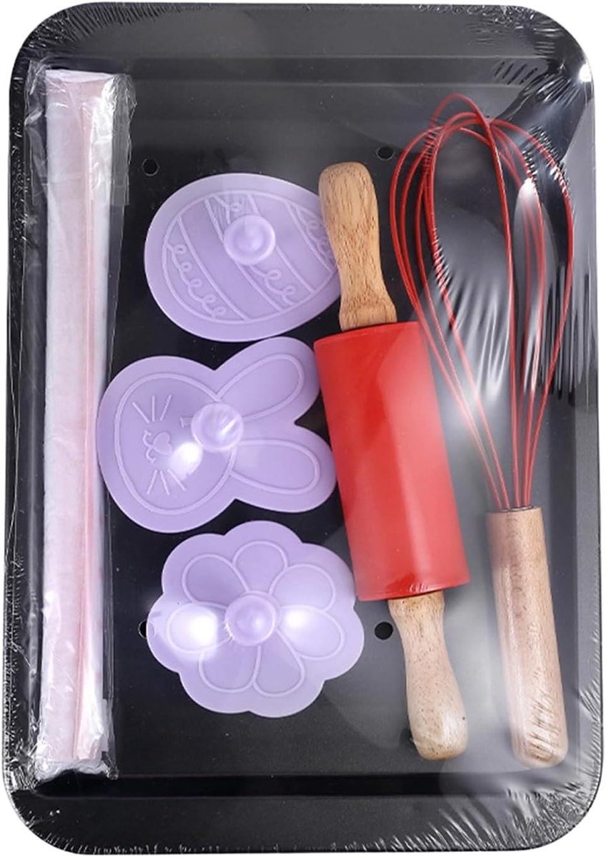 Deegroller Set - Bakaccessoires - Taarten Decoreren - Antiaanbaklaag - 7 Delig - Multicolor