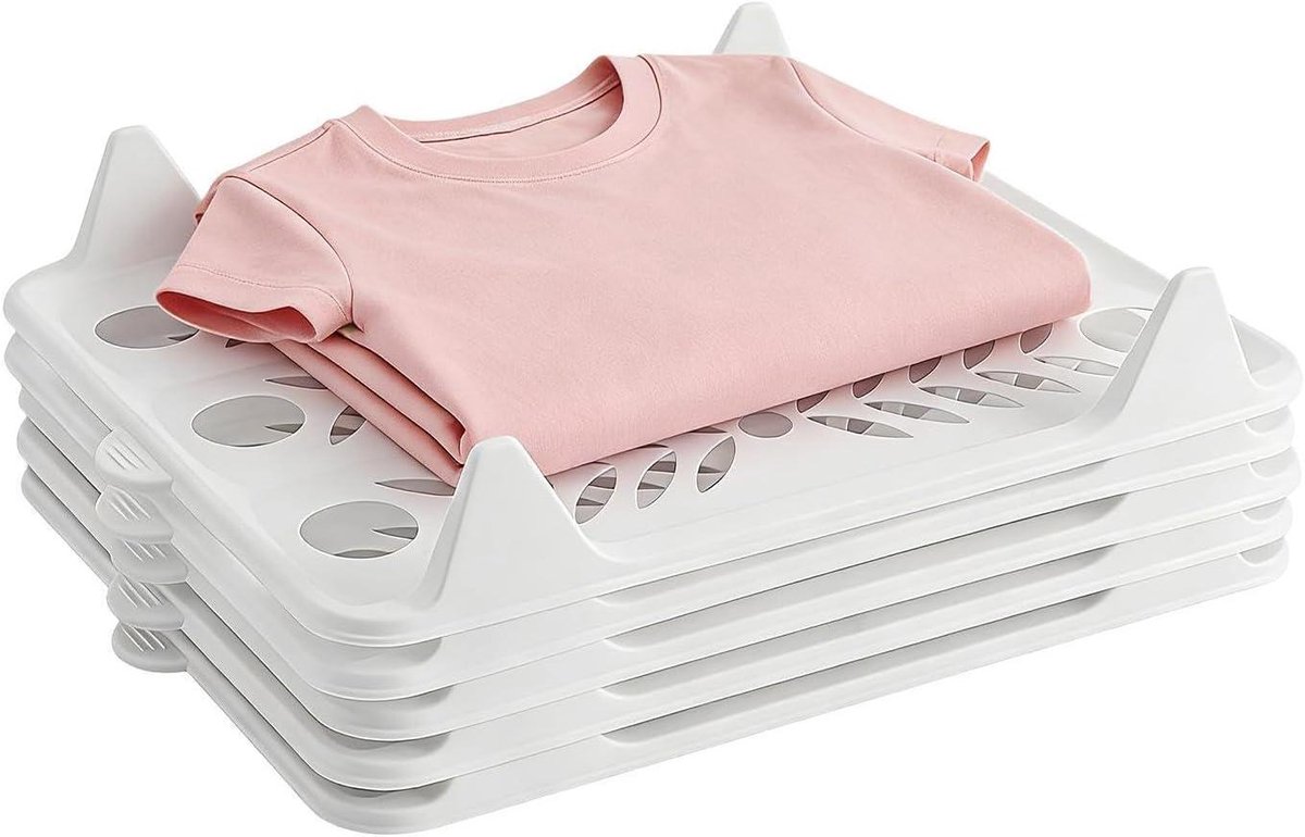 Shirt Organizer - Kleding Opbergverdelers - Kast Ordenen - Stapelbaar Ontwerp - 37.5x29cm - Wit