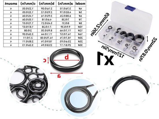 44-Piece Fishing Rod Rings Set - Ceramic Ring - Rail Rod Tip Ring - Rod Guide - Zwart - 3.75mm-29.8mm — afbeelding 5