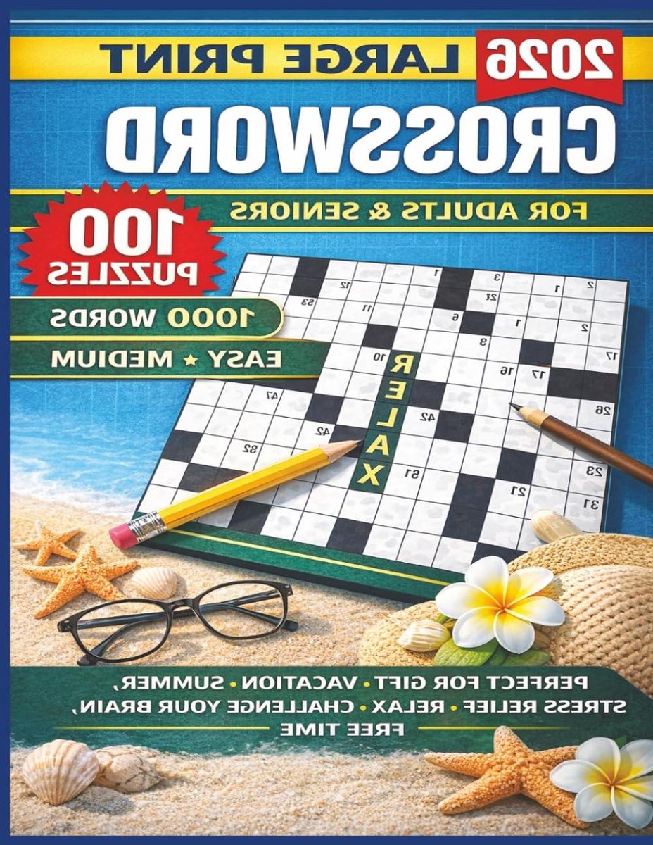 Kruiswoordpuzzel Boek - Puzzelboek Grote Letters - Geheugen Trainen - Extra Grote Print - 21.59 x 27.94 cm - Wit