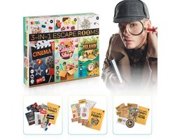 Escape Room Spellen 3in1 - Breinbreker - Geschikt voor hele gezin - 2tot4 spelers - speelduur 45 min per thema - vanaf 8 jaar - Joya Creative