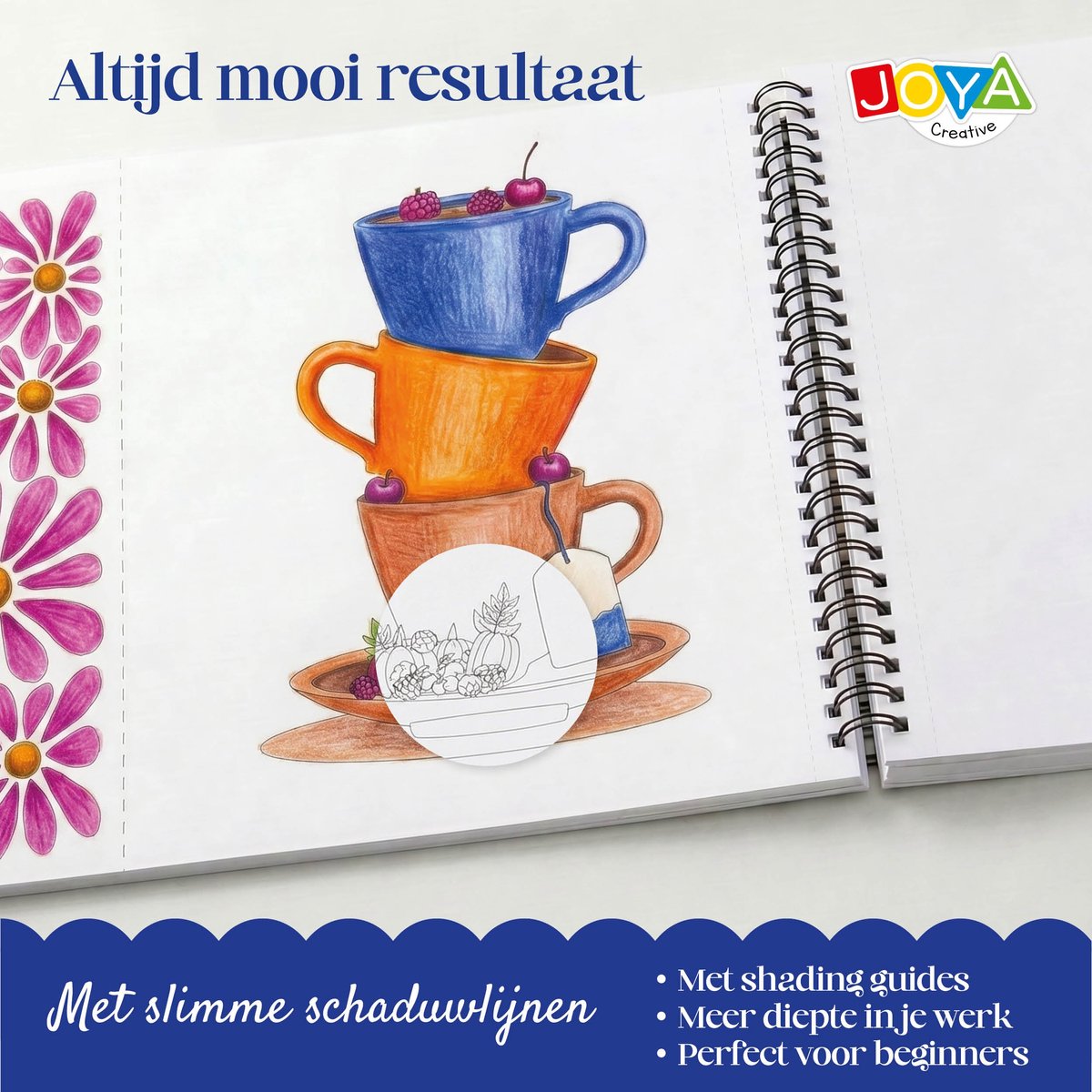 Joya Creative Kleurboek voor Volwassenen Posters - Volwassen Kleurboek met 64 Designs - A3, A4 en A5 Formaat - Uitscheurbaar - Spiraalband — afbeelding 6