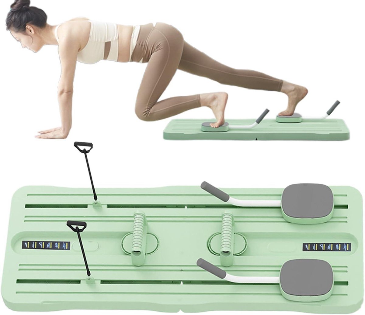 Pilates Glijplank - Core Trainer - Thuis trainen - Opvouwbaar ontwerp - 105 x 40 cm - Groen