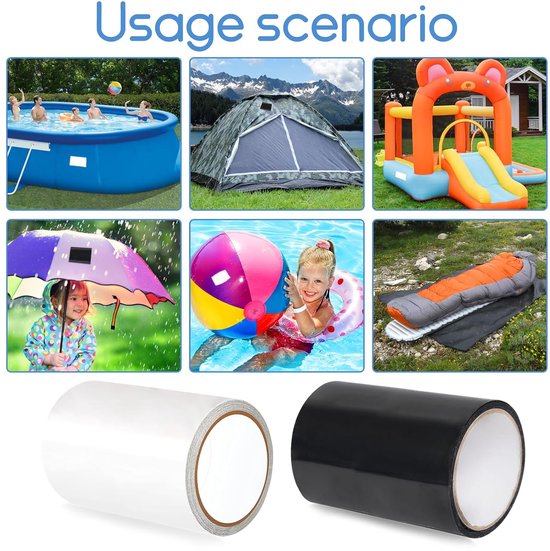 Zwembad reparatietape - Onderwater tape - Lekkages dichten - Zelfklevend TPU materiaal - 150 cm x 10 cm - Zwart — afbeelding 3