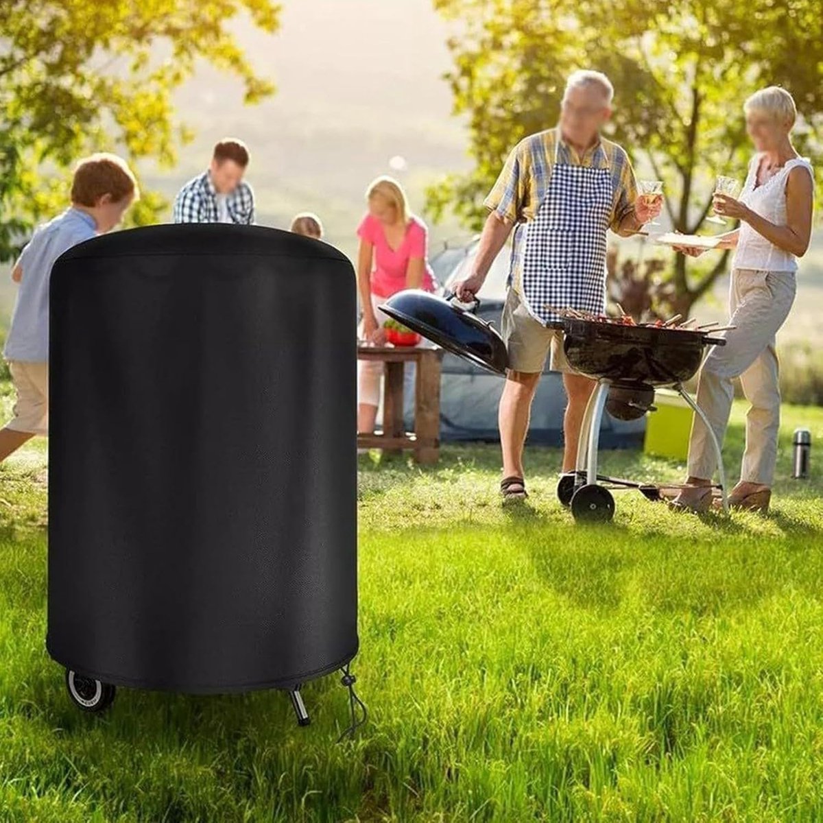 Barbecue Grillhoes - BBQ Cover - Grill Beschermen - Waterdichte Oxford Stof - 70x70 cm - Zwart