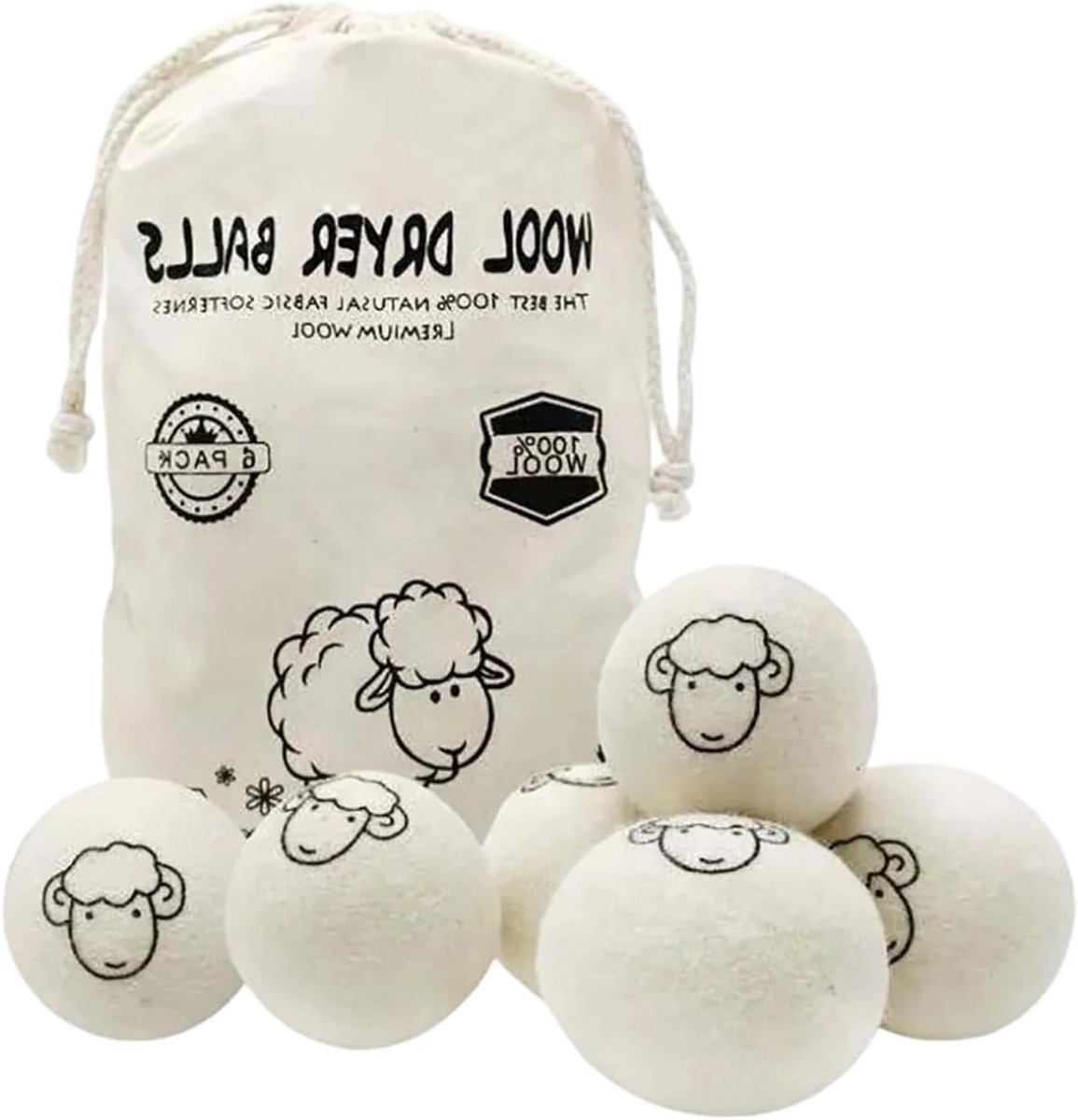 Set van 16 Herbruikbare Wol Droogballen van 3 cm voor Effectieve Wasverzachting en Sneller Drogen