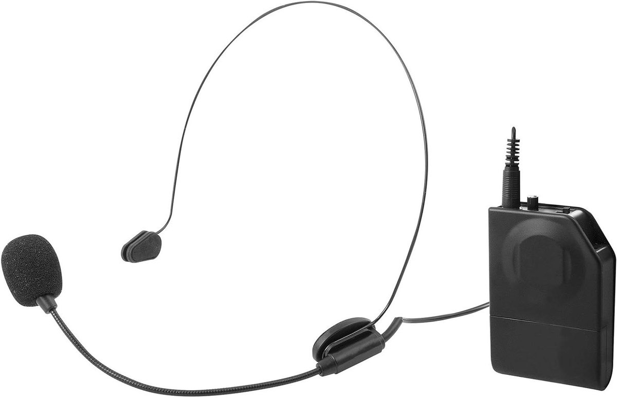 Draadloze Microfoon Set - Koptelefoon Microfoon Clip - Presenteren Spreken - Dubbele Microfoon Opties - Niet van toepassing - Zwart