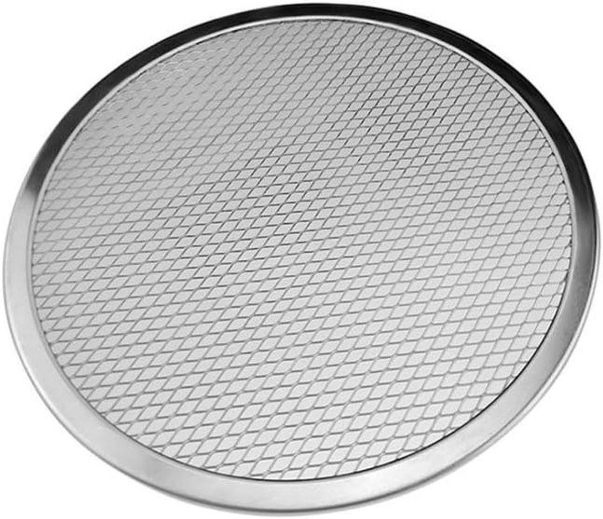 Pizzaplaat Aluminium Metalen Net Bakplaat Zelf Pizza Bakken Geperforeerd Ontwerp 25.5 cm Zwart