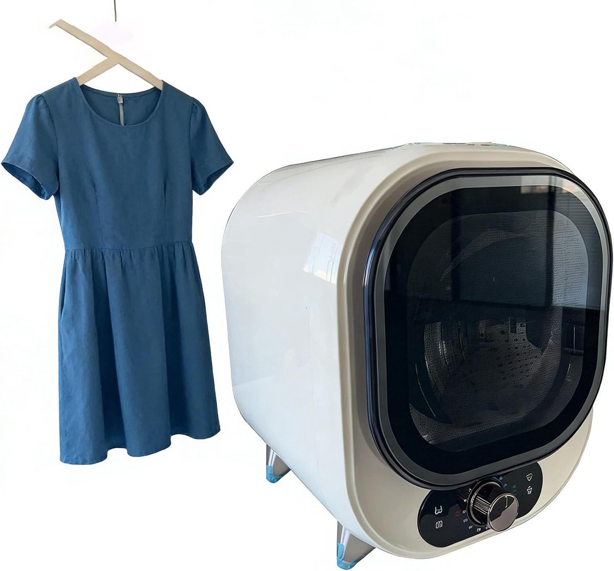 Mini Wasdroger Compacte Droger Kleding Drogen Stille Werking 35dB 0.8 kg Wit
