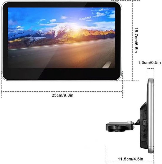 Hoofdsteun DVD Speler - Auto Multimedia Systeem - Reizen met Kinderen - IPS HD Scherm - 10.1 Inch - Zwart — afbeelding 4