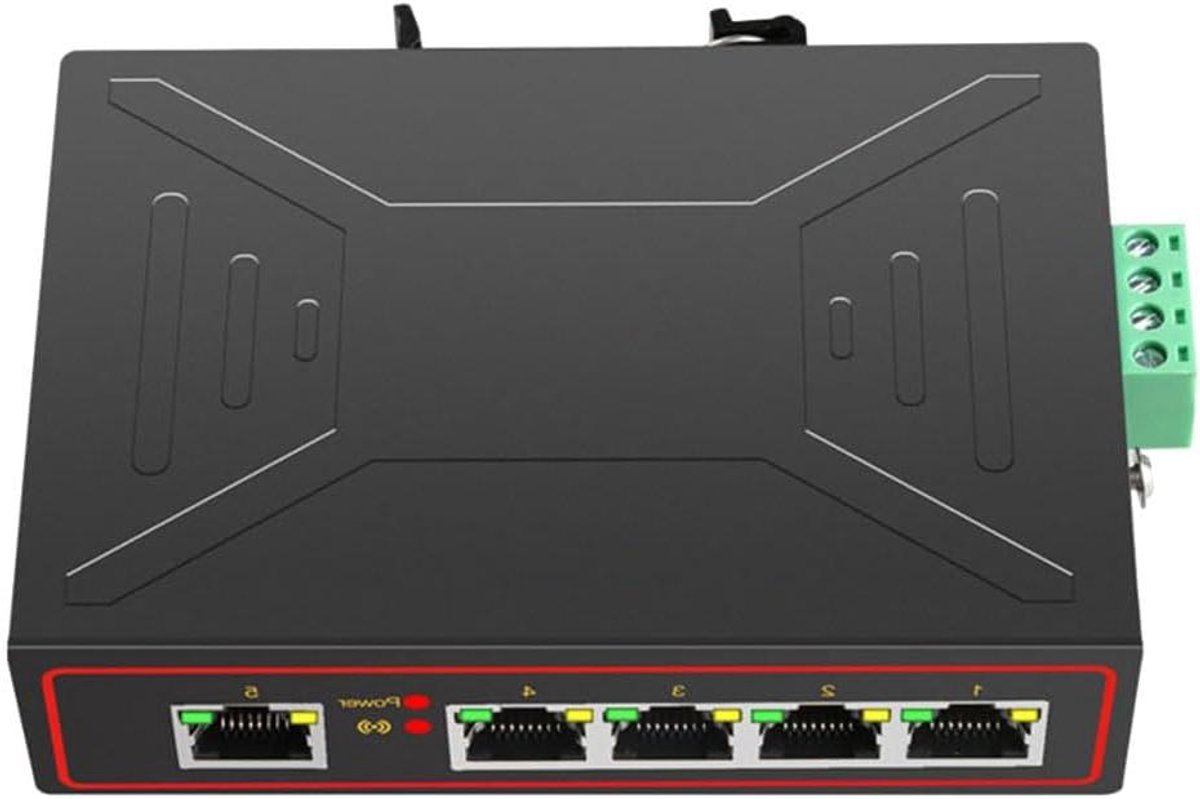 Netwerkschakelaar - RJ45 Hub - Internet Verdelen - Plug en Play - 5 Poorten - Zwart