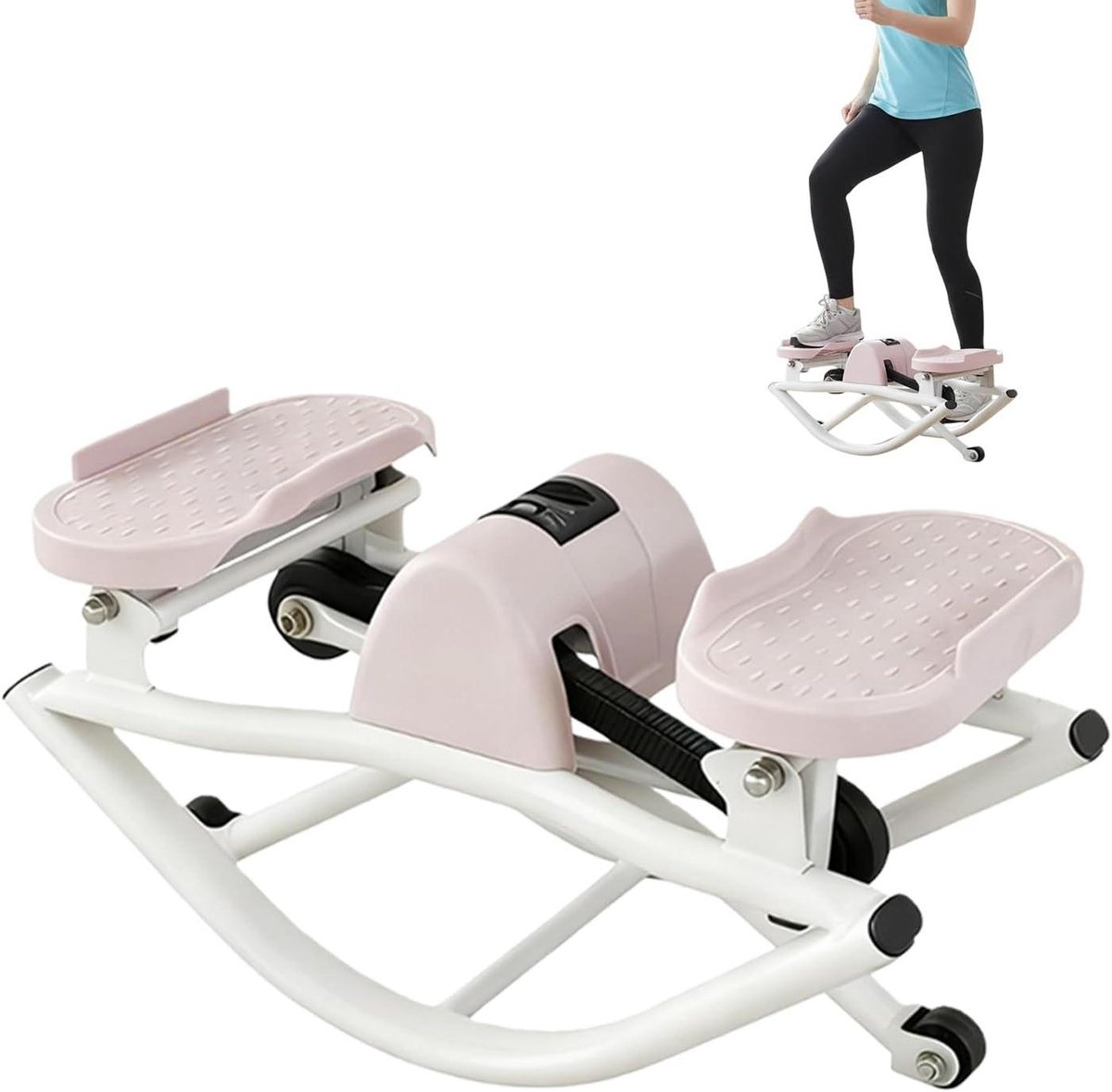 Stepper Machine - Fitness Trainer - Thuis Trainen - Zijwaarts Balans Rocker - 68 kg - Roze