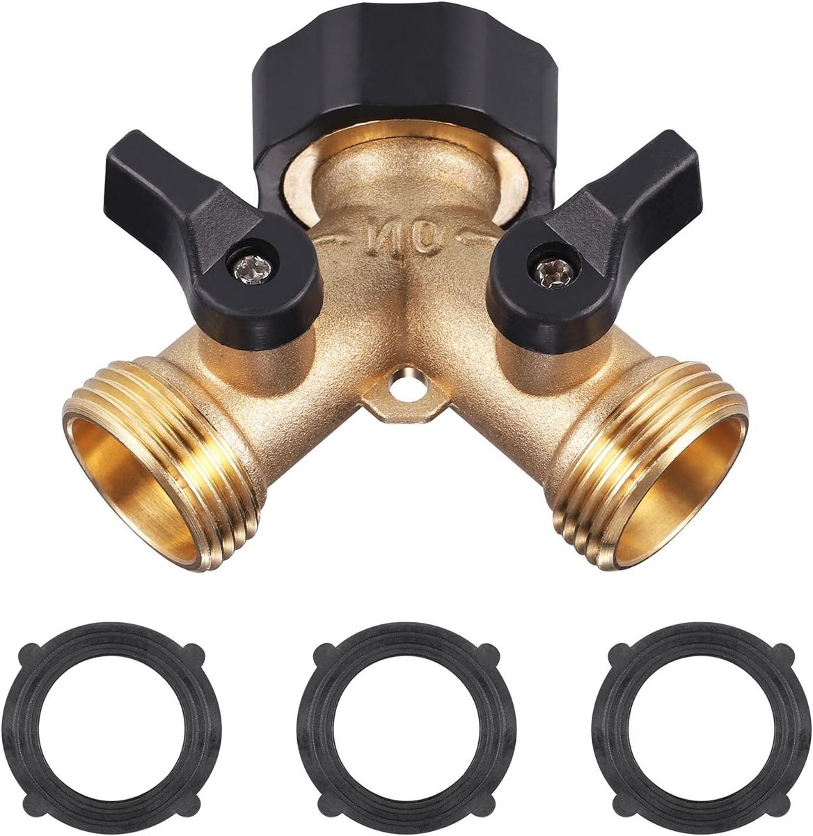 Splitter voor Water Tap met 2 Wegen - 1.8 cm Y Vorm Brass Tuinslang Connector voor Wasmachine - Tuin - Binnenplaats - Keuken