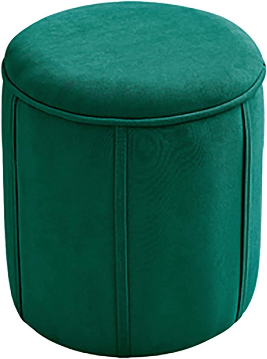 Opbergpoef - Voetenbankje Poef - Woonkamer Organiseren - Fluwelen Zitting - 34x34x37cm - Groen