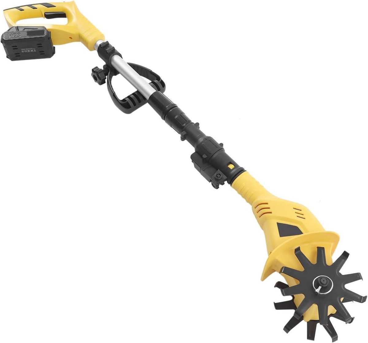 Elektrische Tuinfrees - Bodemwoeler Grondbewerker - Tuin Onderhouden - Telescopische Steel - 17 cm Diep - Geel
