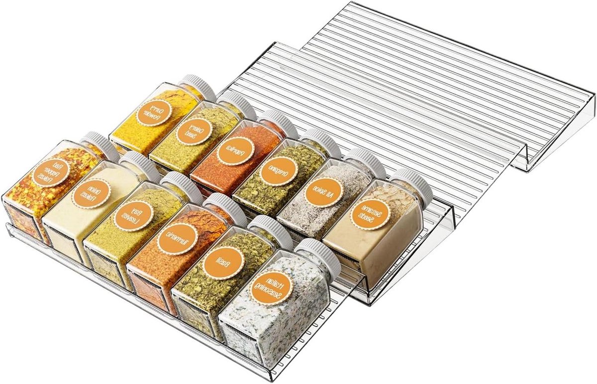 Kruidenlade Organizer - Kruidenrek Lade - Keuken Ordenen - Stapelbaar Ontwerp - 4 Delen - Wit