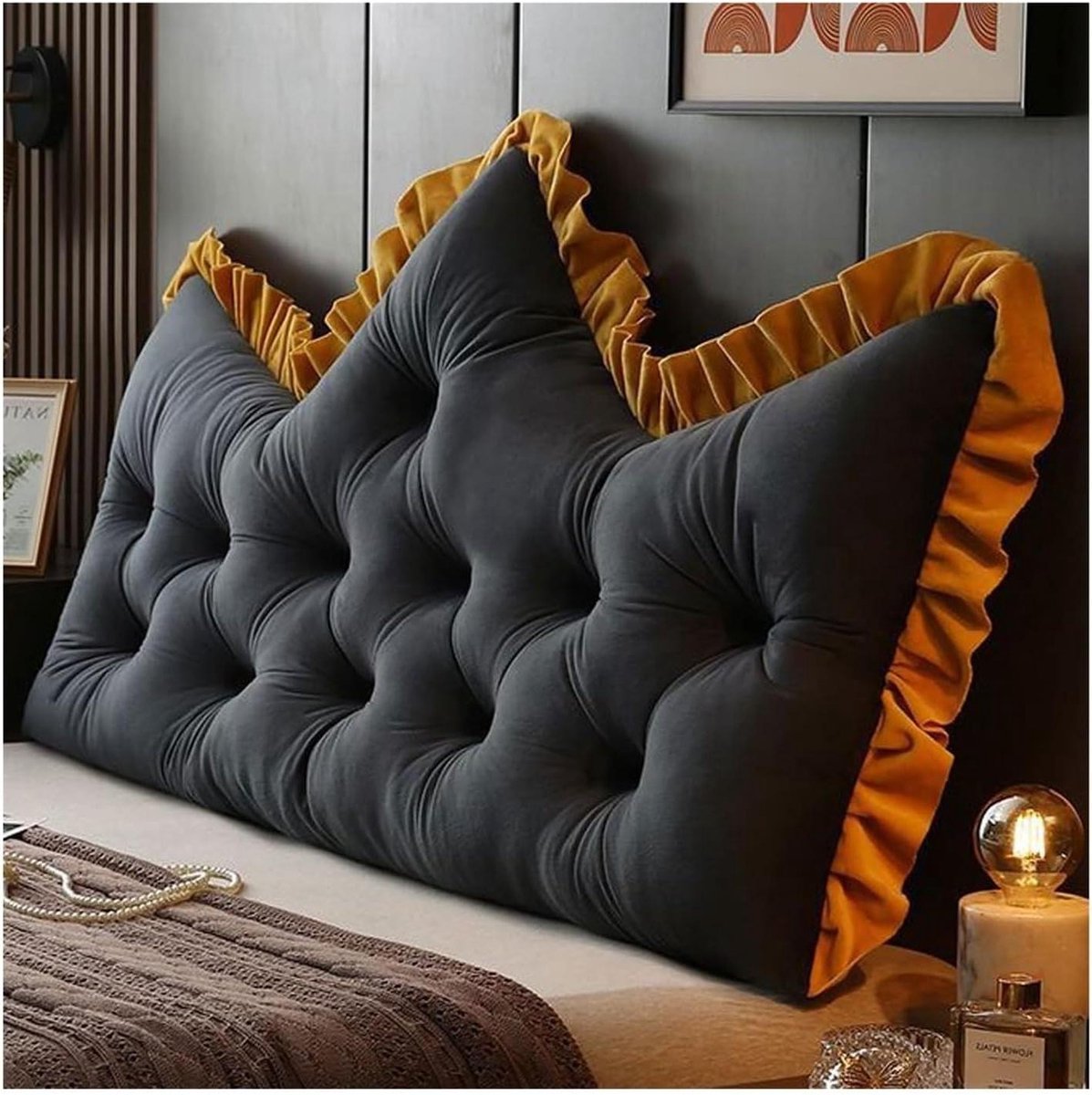 Rugkussen - Leeskussen Bank - Ontspannen Lezen - Wasbare Hoes - 120 x 55 cm - Zwart