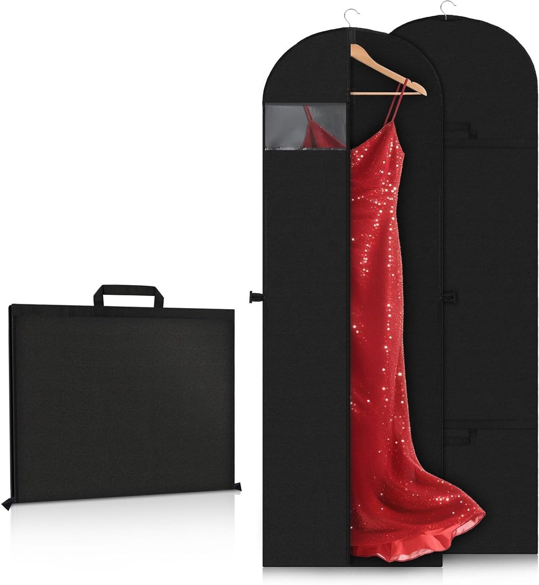 Opvouwbare Kledinghoes 180 × 60 cm, Beschermende Tas voor Bruidsjurken en Avondkleding, Stofdichte Kledingbescherming (2 Stuks)