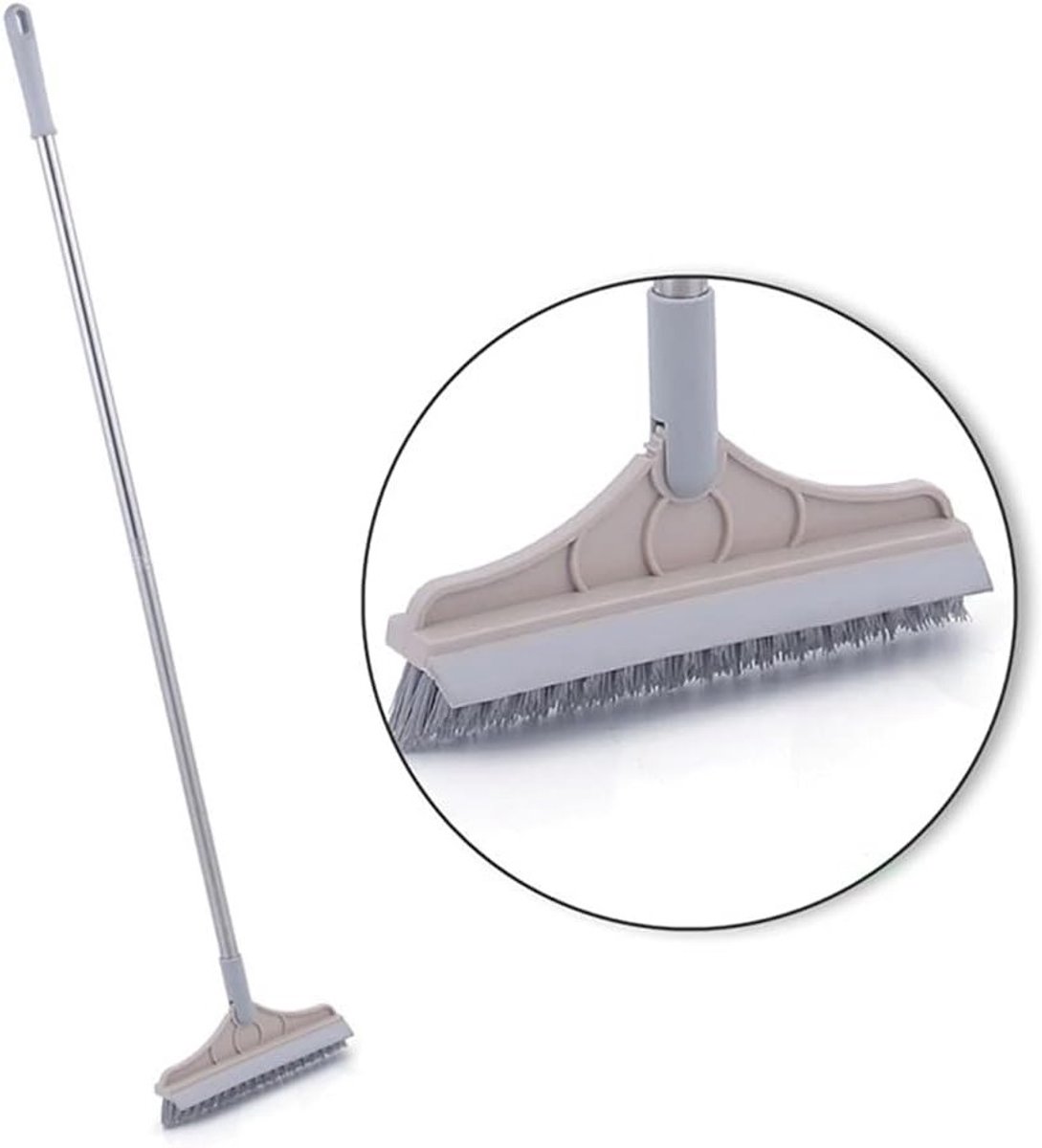 Langhandige Scrubber en Voegenborstel voor Badkamer, 120° Draaibare Douchevloer, Verwijderbare Borstel voor Tegels en Keukenreiniging