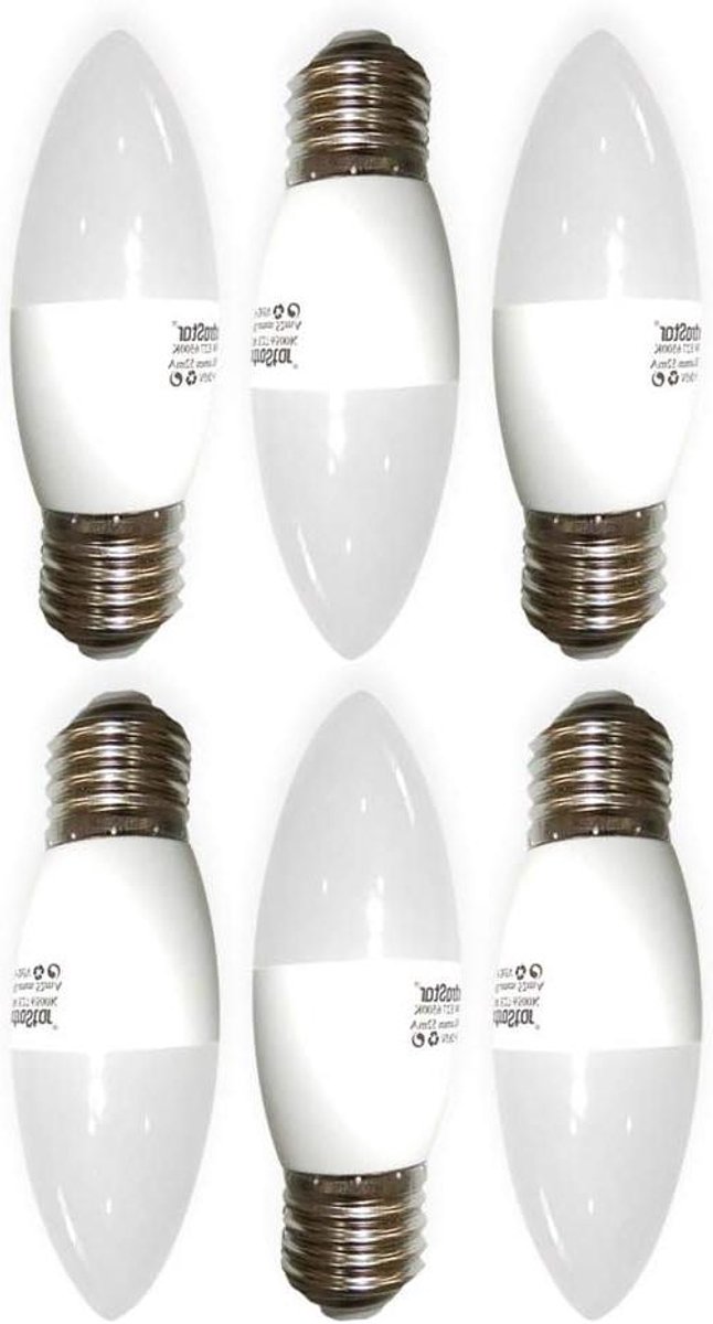 Ledlamp Kaars Fitting - E27 Lampen - Energie Besparen - Lange Levensduur - 7 Watt - Koud Licht