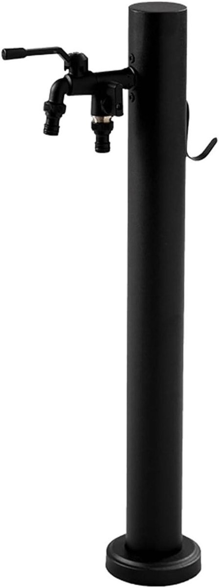Verticale Tuinwaterkolom - Buiten Kraan - Tuin Besproeien - Dubbele Uitlaat - 80x12cm - Zwart