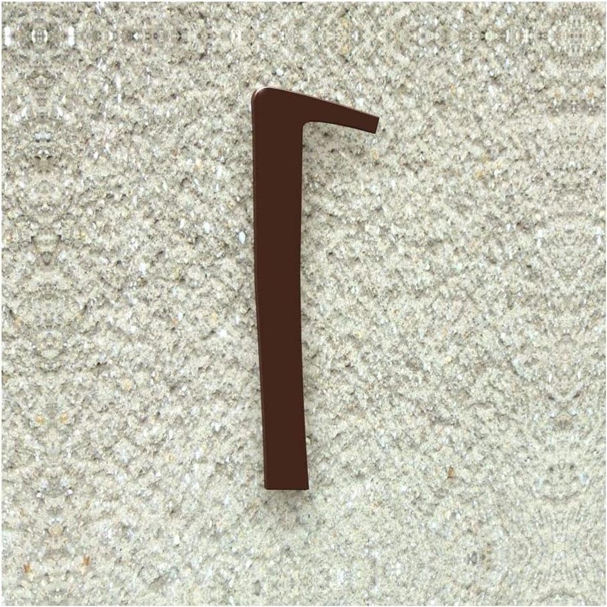 Huisnummer nr. 1 - Lettertype: Klassiek - Hoogte: 20-30 cm - vele kleuren selecteerbaar (RAL 8016 mahoniebruin (bruin) glanzend, 20 cm)