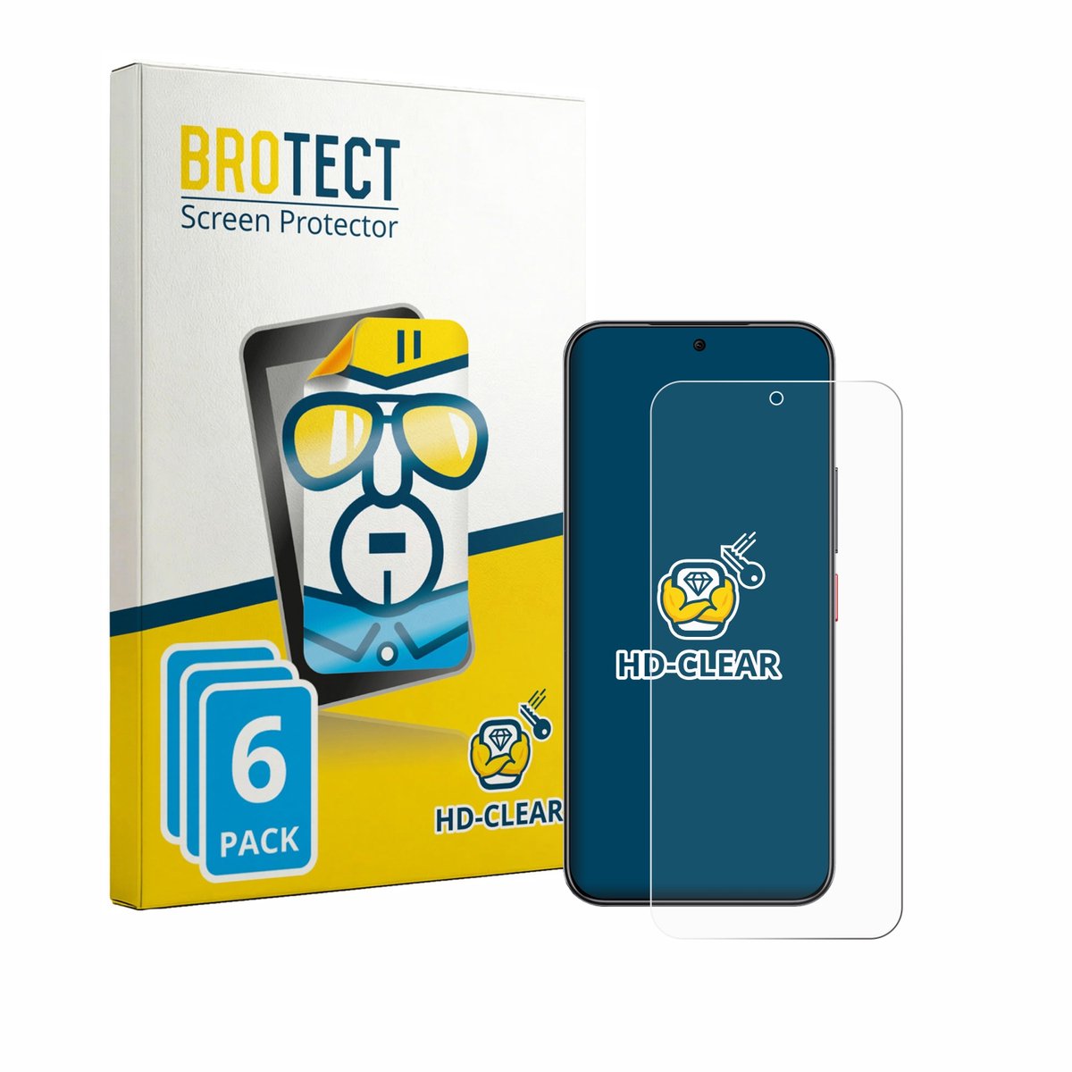 BROTECT - Screenprotector voor Nubia Air Pro - Folie Beschermfolie transparant 6 Stuks
