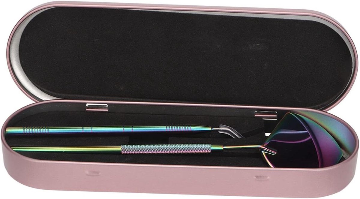 Pincet Lash Lift - Wimper Tool - Wimperextensions Aanbrengen - Met Spiegel - 188 mm - Metaal
